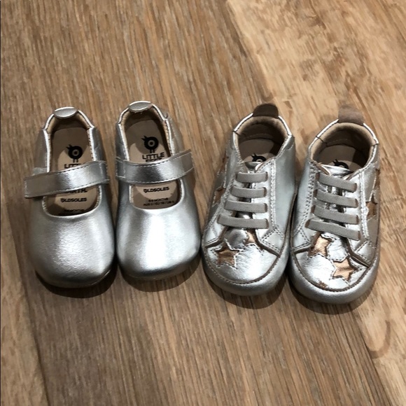 Old Soles Other - Old soles baby shoes in silver (2 pair)